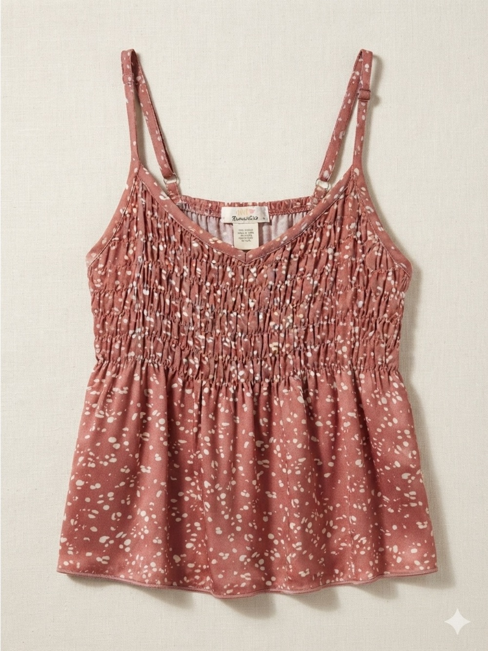 Urban Romantics Terracotta Floral Tank • Babydoll Cami Blouse • Size M